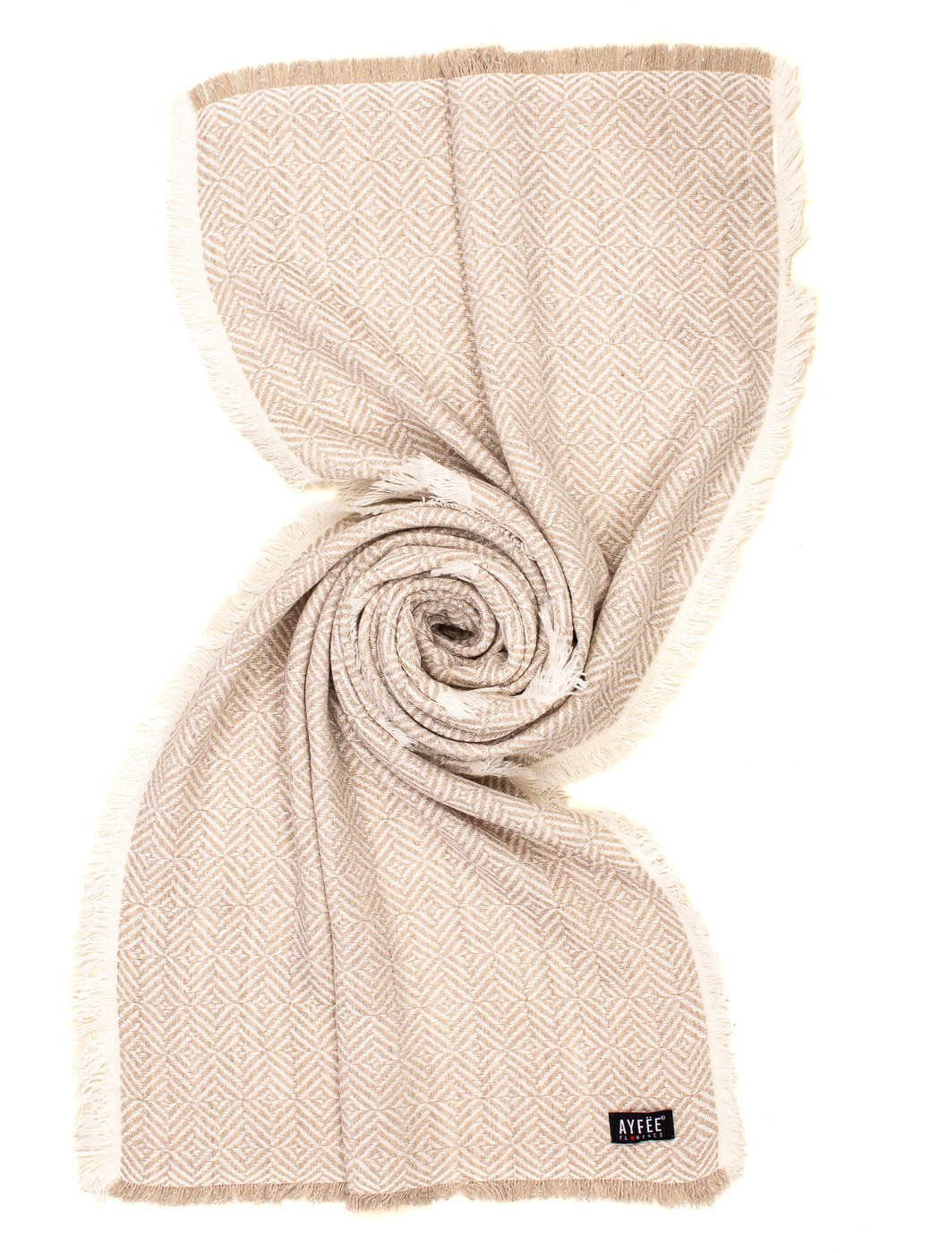 STOLA JACQUARD GEOMETRIC E LUREX, 180X40 - BEIGE